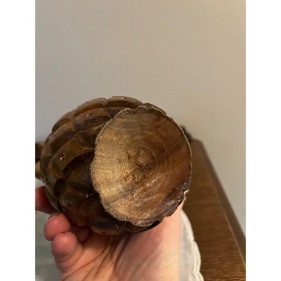 Mid Century Modern Wood Pineapple, holes for toothpicks to hold appetizers - Picture 5 of 5